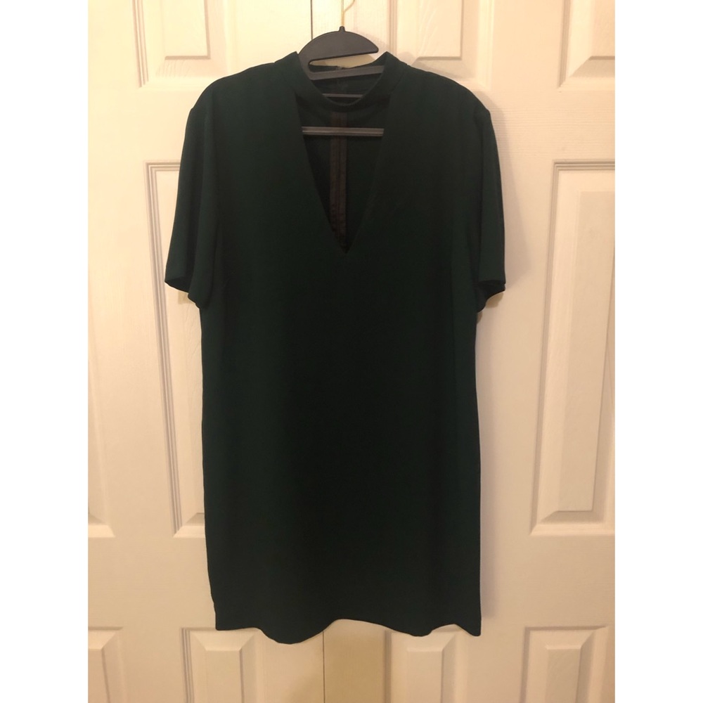 Zara forest green choker dress
